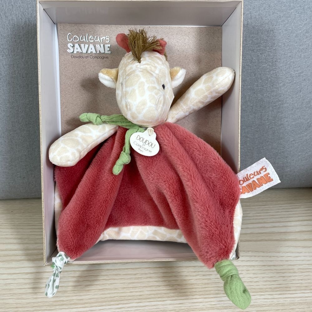 Doudou Et Compagnie Paris Couleurs Savane Giraffe Baby Blanket Lovey Knotted New